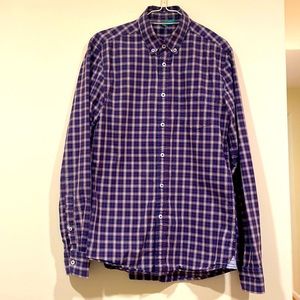 Benetton Men’s Slim Fit Plaid Shirt for Casual Style